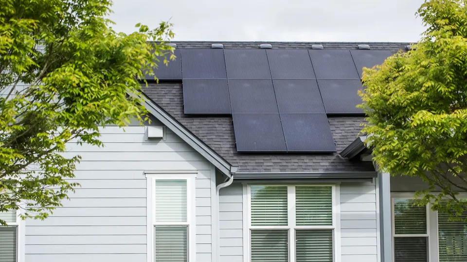 Solar panels on the roof of an Oregon home