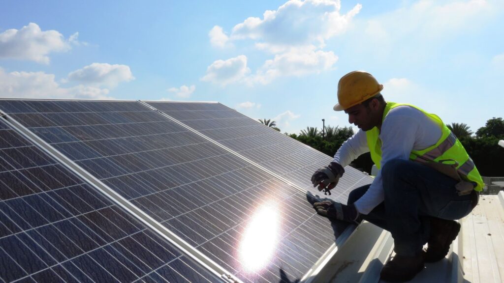 milwaukie solar installer completing a home solar panel installation