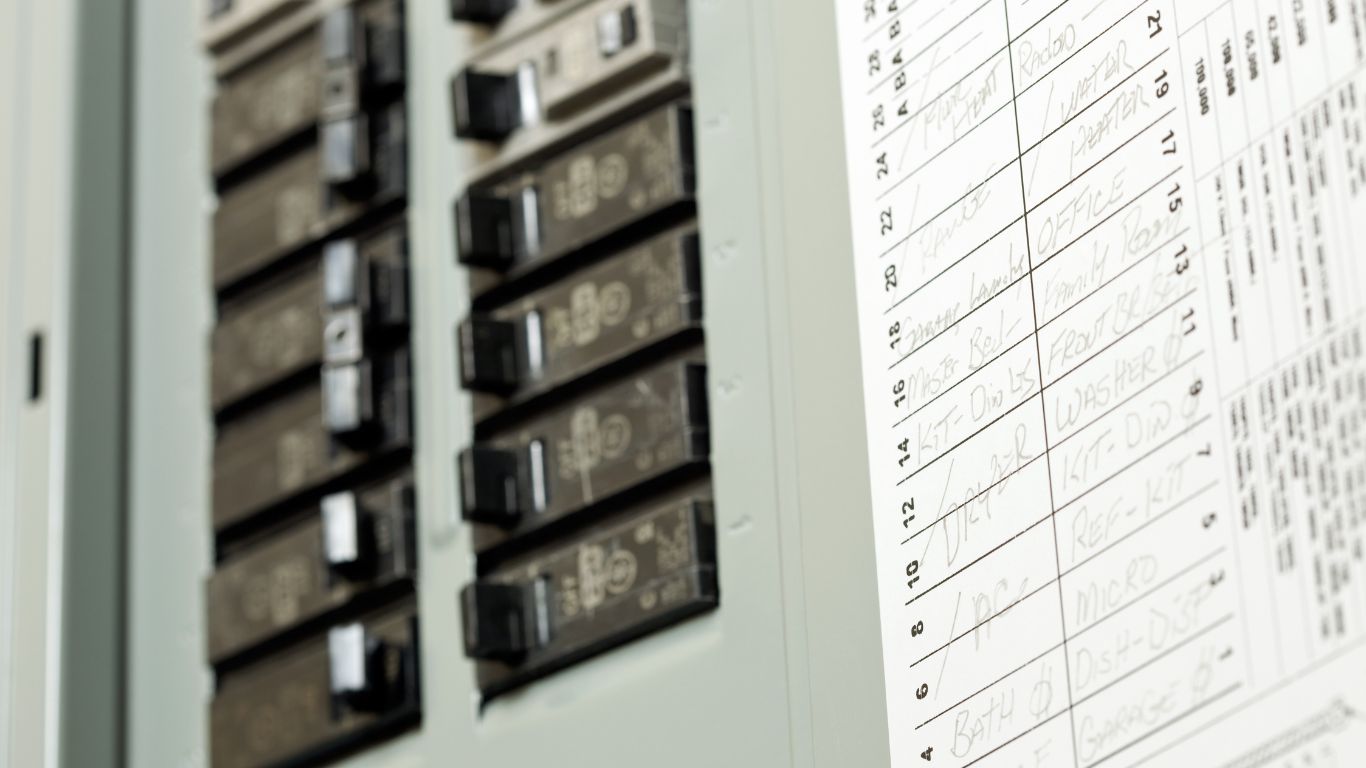 Residential Circuit Breaker Panel with Service Writing