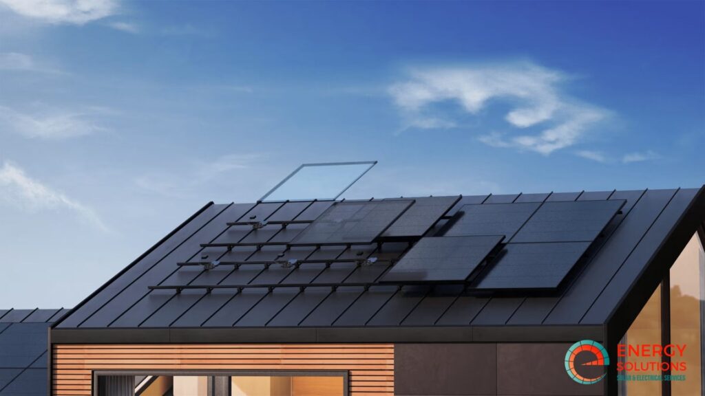 a modern house with solar panels and enphase microinverters on the roof