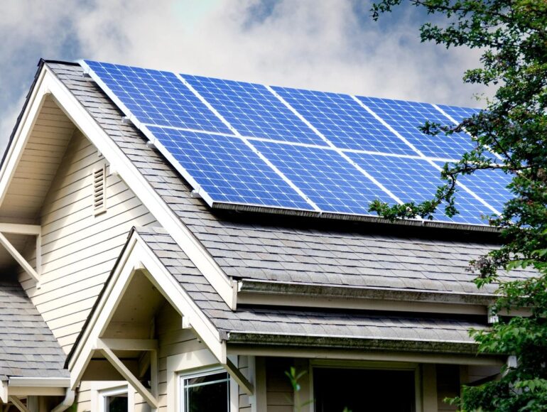 solar panel installation on a home