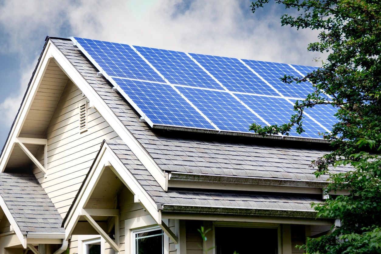 solar panel installation on a home