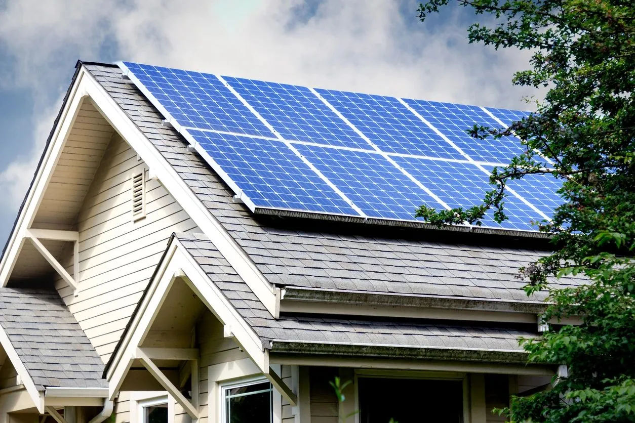 solar panel installation on a home