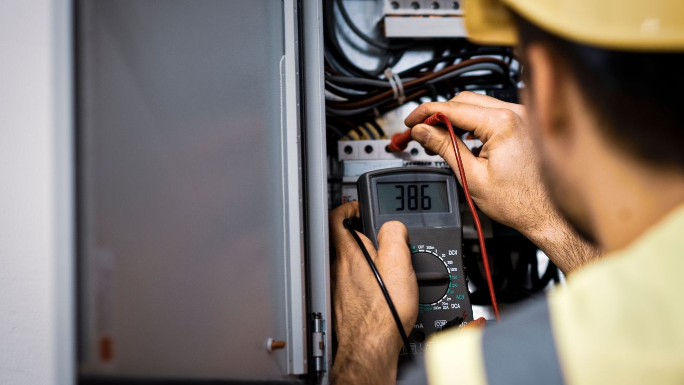 electrician upgrading electrical panel