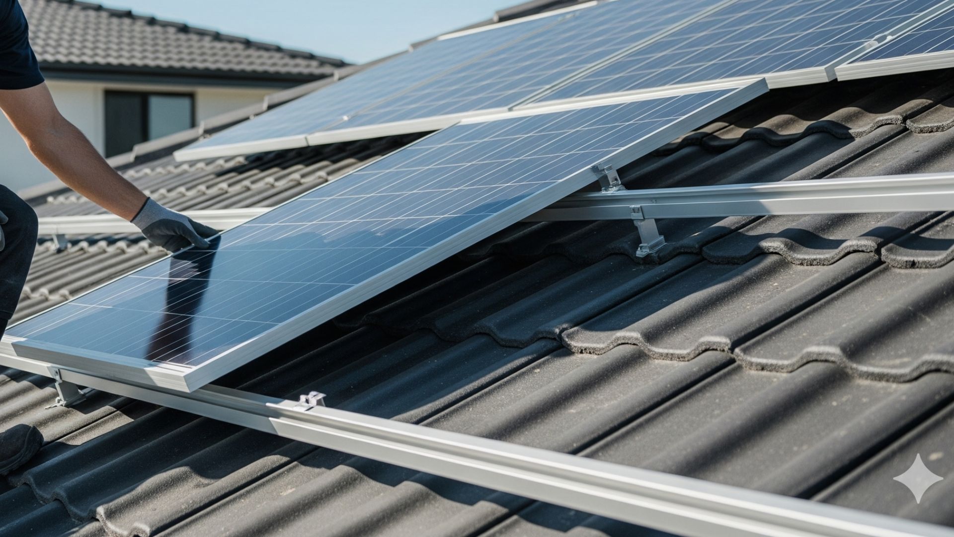 installing solar panels on a roof