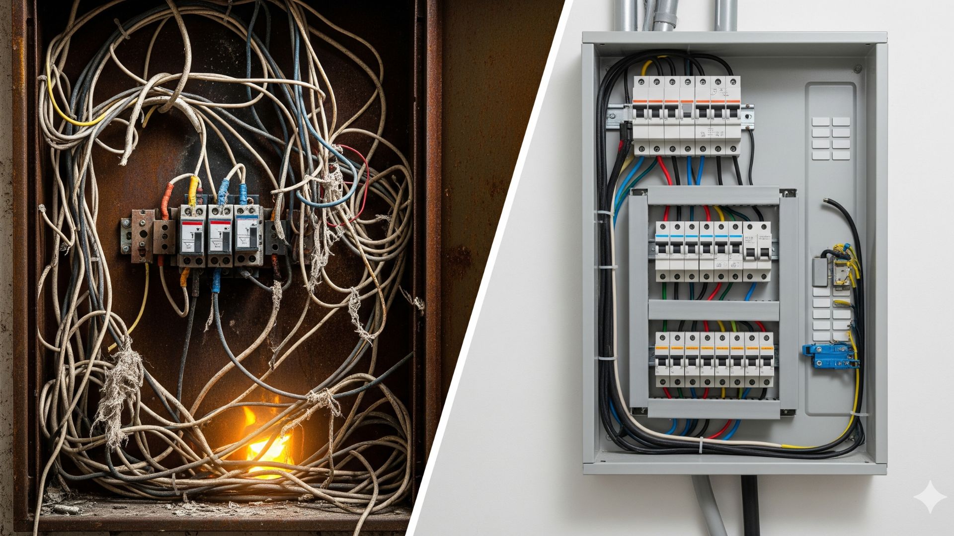 old vs new electrical panel
